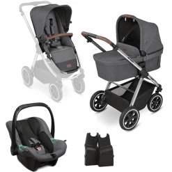 ABC Design Samba Asphalt Kinderwagen Diamond Edition Met Tulip Kinderdraagzak En Adapter