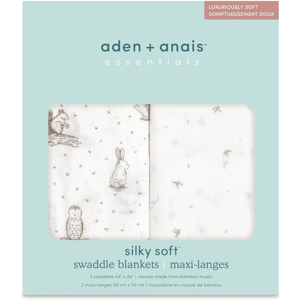 Aden + Anais⢠Essential S Zijdezachte Puckdoek 2-pack Healing Nature 120 X 120 C - Afbeelding 3