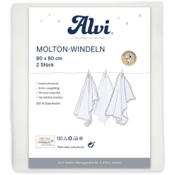 Alvi ® Molton Luiers 2-pack Wit 80 X 80 Cm