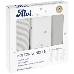 Alvi ® Molton Luiers 3-pack Gezichten 80 X 80 Cm