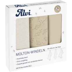 Alvi ® Molton Luiers 3-pack Starfant 80 X 80 Cm