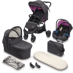 BabyGO Combi Kinderwagen 3 In 1 Rose