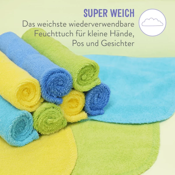 Bambino Mio Wet Wipes Herbruikbaar, Pak Van 10, Cloud - Afbeelding 5