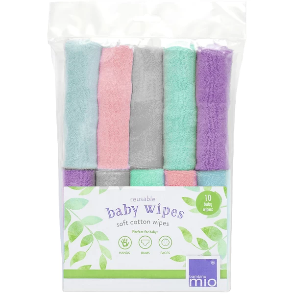 Bambino Mio Wet Wipes Herbruikbaar, Pak Van 10, Cloud