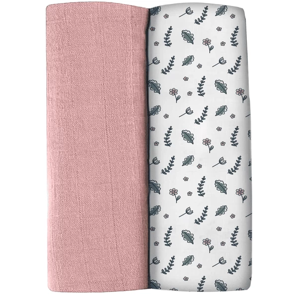 BEABA ® Set Van 2 Burp Doeken Mirage Altosa/Bloemenveld 120 X 120 Cm - Afbeelding 4