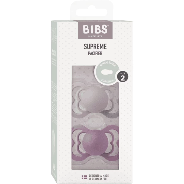 BIBS® Soother Supreme Fossil Grey & Mauve Latex 6-36 Maanden, 2 Stuks. - Afbeelding 3