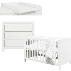 Bopita Babykamer Thijn 2-delig 60 X 120 Cm Wit Met Aankleedplateau