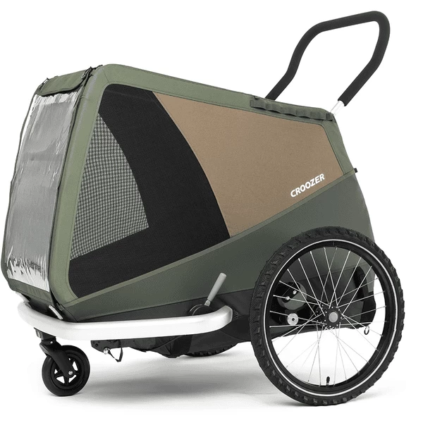 CROOZER Hondenfietskar Dog Mikke Moss Green Inclusief Hondenbed Asfalt Grijs - Afbeelding 4