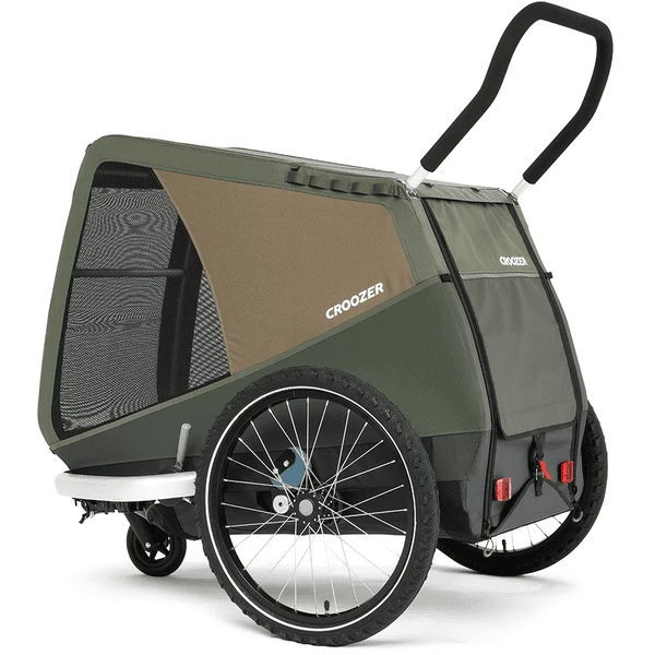CROOZER Hondenfietskar Dog Mikke Moss Green Inclusief Hondenbed Asfalt Grijs - Afbeelding 5