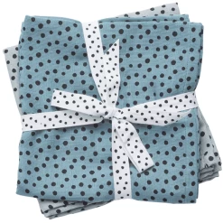 Done By Deer ™ Spit Towel 2-pack Happy Dots Blauw
