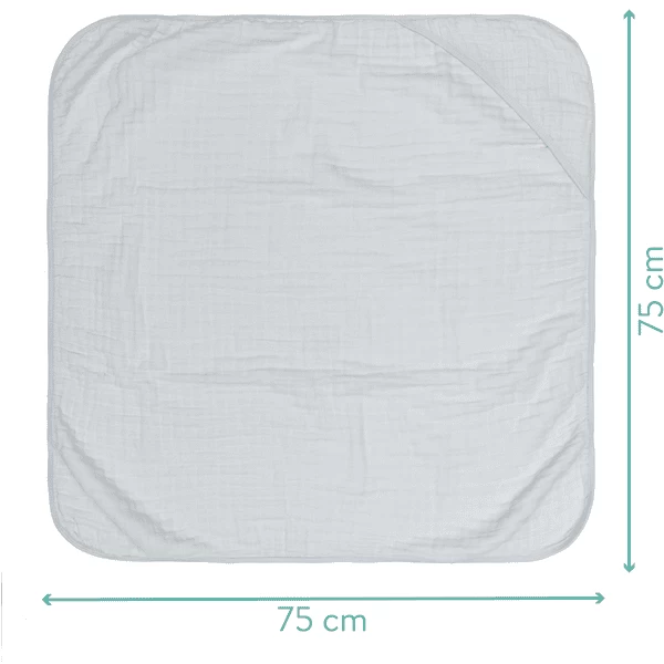 Fillikid Badcape Met Capuchon Lichtgrijs 75 X 75 Cm - Afbeelding 5