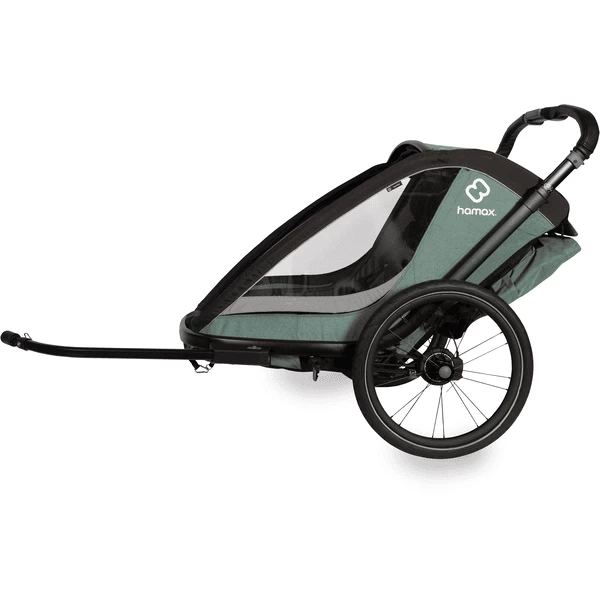 Hamax Kinderfietskar Cocoon ONE Met Verstelbare Slaapstand Green / Black - Afbeelding 3