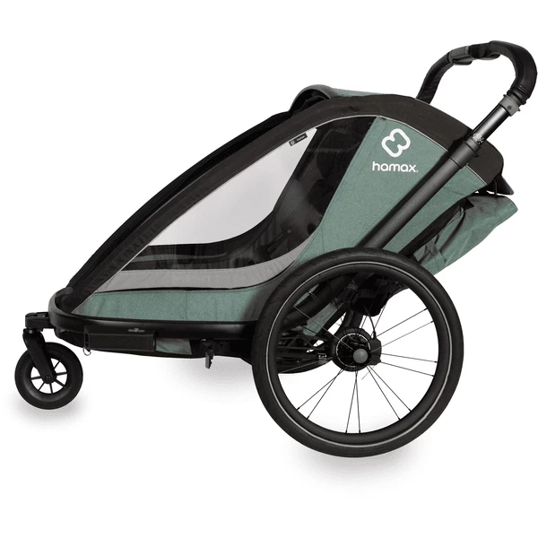 Hamax Kinderfietskar Cocoon ONE Met Verstelbare Slaapstand Green / Black - Afbeelding 4