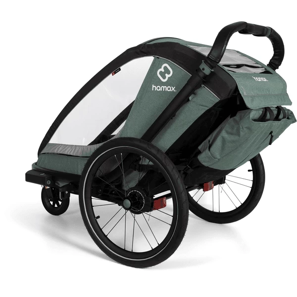 Hamax Kinderfietskar Cocoon ONE Met Verstelbare Slaapstand Green / Black - Afbeelding 5