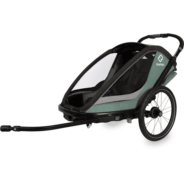 Hamax Kinderfietskar Cocoon ONE Met Verstelbare Slaapstand Green / Black