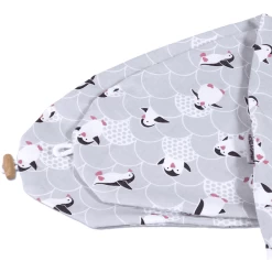 HOBEA-Duitse Verpleegkussenhoes Pinguïn Grijs Wit