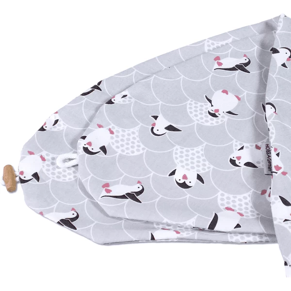 HOBEA-Duitse Verpleegkussenhoes Pinguïn Grijs Wit