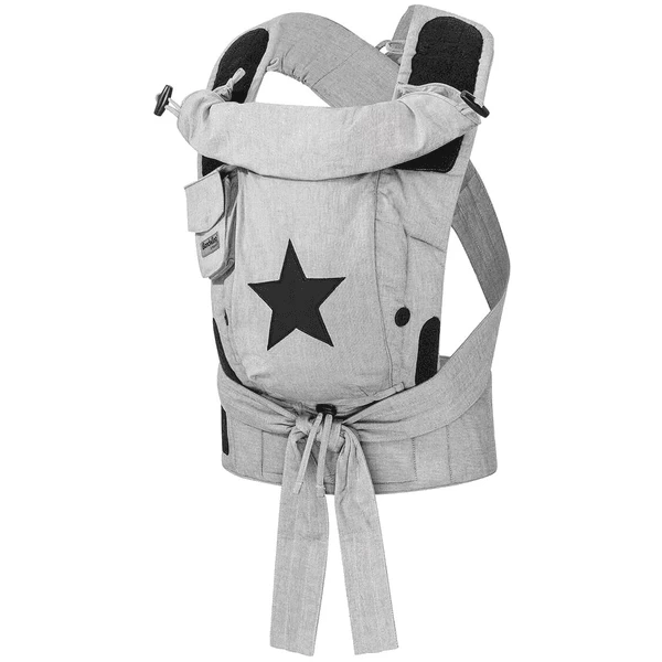 Hoppediz Draagzak Bondolino Plus Popeline One Size Grijs Met Sterren - Afbeelding 2