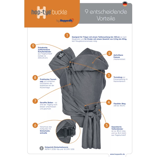 Hoppediz Draagzak Hop-Tye Buckle Kaapstad - Afbeelding 4