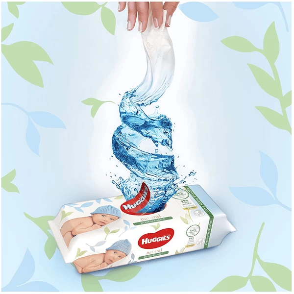 Huggies Natte Babydoekjes Natural 8 X 48 Doekjes - Afbeelding 2