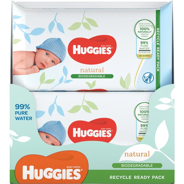 Huggies Natte Babydoekjes Natural 8 X 48 Doekjes