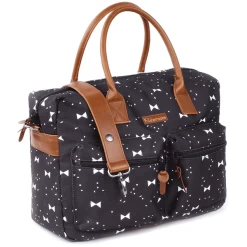 Kidzroom Luiertas Black And White Strikjes, Zwart