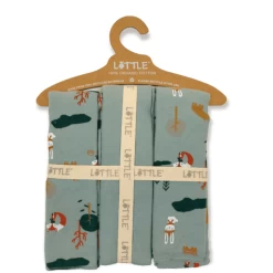 LITTLE Molle Doekjes 3 Stuk Biologische Bosdieren Green Tea