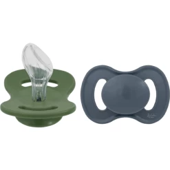 Lullaby Planet Siliconen Dummy 2-pack Tandheelkundige Maat 2 Forest Green & Flint Stone
