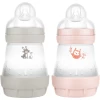 MAM Babyfles Easy Start Anti-koliek-Elementen 160 Ml 2 Stuks Konijn/uil In Grijs/roze