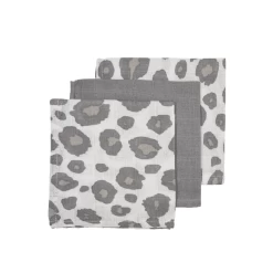 Meyco Burpdoeken 3-pack Panter Neutraal/grijs 30 X 30 Cm