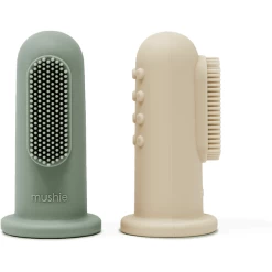 Mushie Vingertandenborstel Cambridge Blauw/Verwisselend Sand