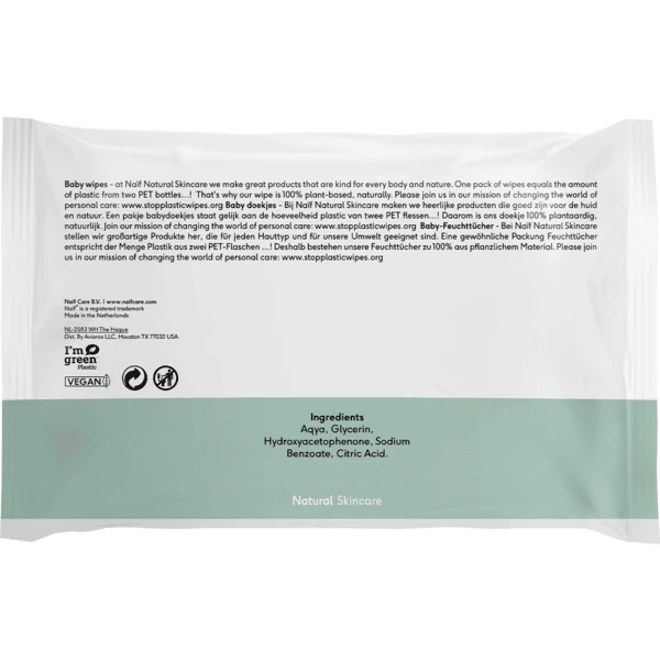 Naïf Wet Wipes Box Plastic Free 8 X 54 Vochtige Doekjes (432 Vochtige Doekjes) - Afbeelding 4