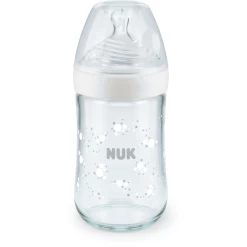 NUK Drinkfles Nature Sense Gemaakt Van Glas, 240ml In Wit