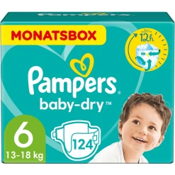 PampersĀ® Pampers Baby-Dry Gr. 6 Extra Large (16+ Kg) Maandvoordeelbox 124 Stuks