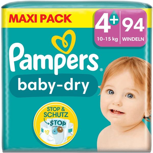 Pampers® Pampers Baby-Dry Luiers, Maat 4+, 10-15kg, Maxi Pack (1 X 94 Luiers) - Afbeelding 3