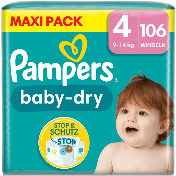 Pampers® Pampers Baby-Dry Luiers, Maat 4, 9-14kg, Maxi Pack (1 X 106 Luiers)