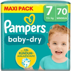 Pampers® Pampers Baby-Dry Luiers, Maat 7, 15+ Kg, Maxi Pack (1 X 70 Luiers)