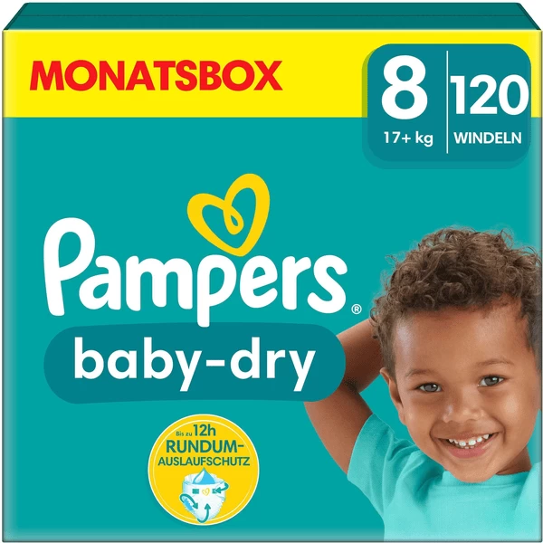 Pampers® Pampers Baby-Dry Luiers, Maat 8, 17+kg, Maandbox (1 X 120 Luiers)