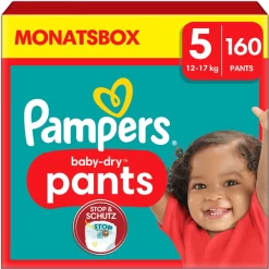 PampersĀ® Pampers Baby-Dry Pants, Maat 5 Junior , 12-17kg, Maandbox (1 X 160 Luiers)