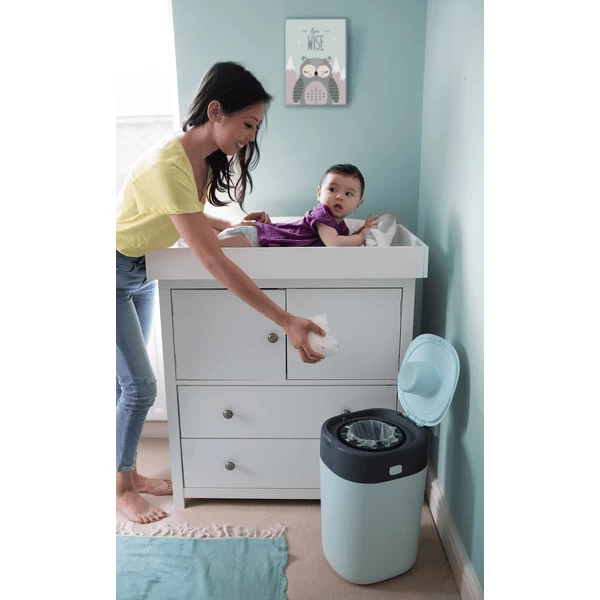 Tommee Tippee Twist & Click Advanced Luieremmer, Incl. 4 Cassettes Met Duurzaam, Antibacterieel Green Folie In Blauw - Afbeelding 2